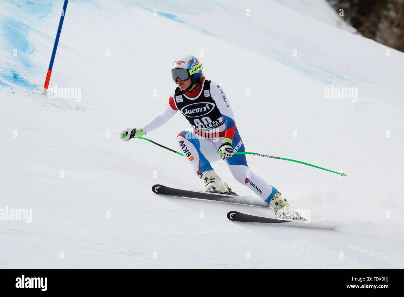 Cortina d’Ampezzo, Italy 24 January 2016. FEIERABEND Denise (Sui) competing in the Audi Fis Alpine Skiing World Cup Women’s Stock Photo