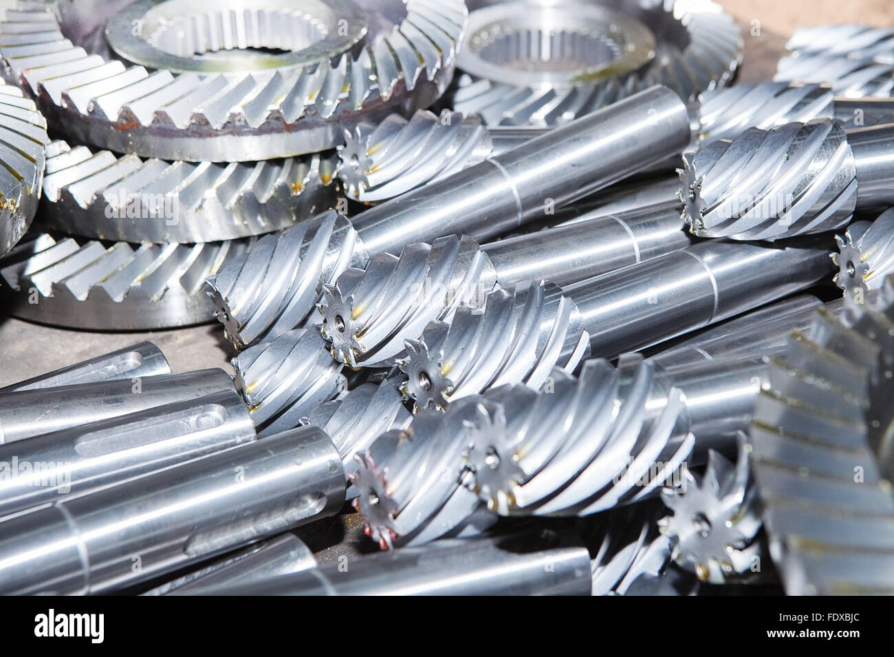Real stainless steel gears Stock Photo Alamy