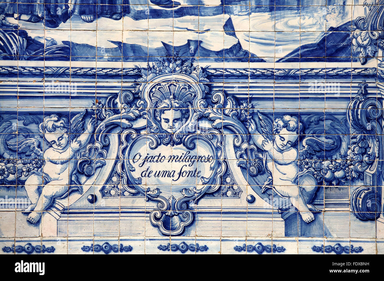 Azulejos on the Capela da Almas in Porto Stock Photo