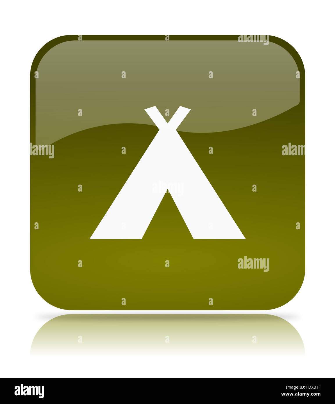 Green Tent Camping App Icon Illustration on White Background Stock ...