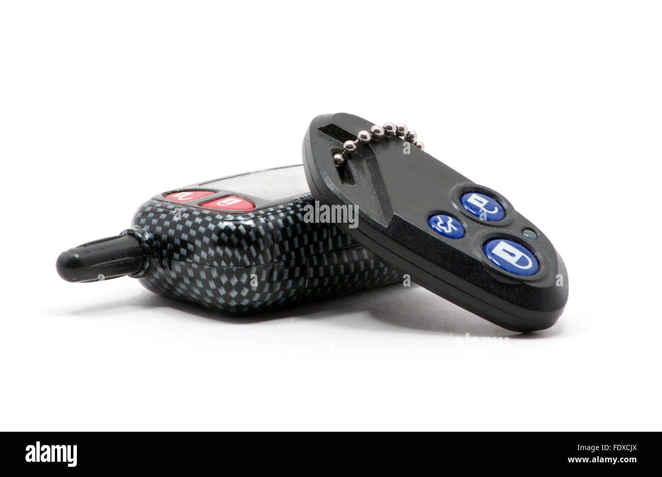 Isolated close up of black car key Stock Photo