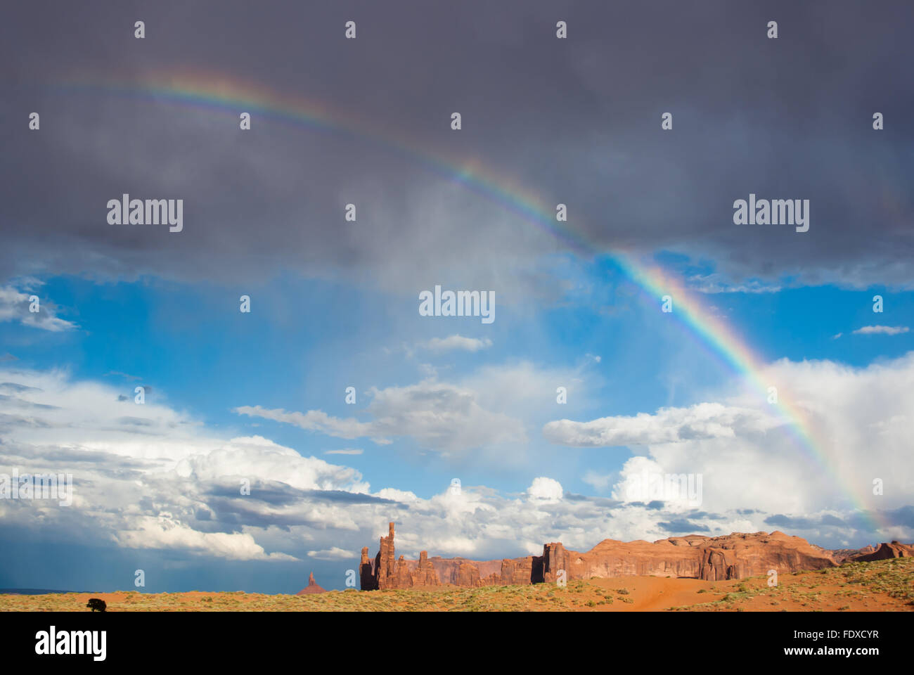 Scenic Monument Valley with a rainbow after Summer storm Stock Photo ...