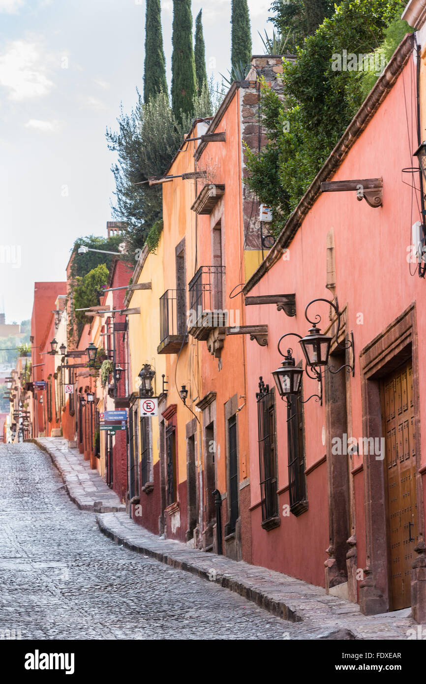 Spanish colonial homes along Cuadrante Street in the historic center of