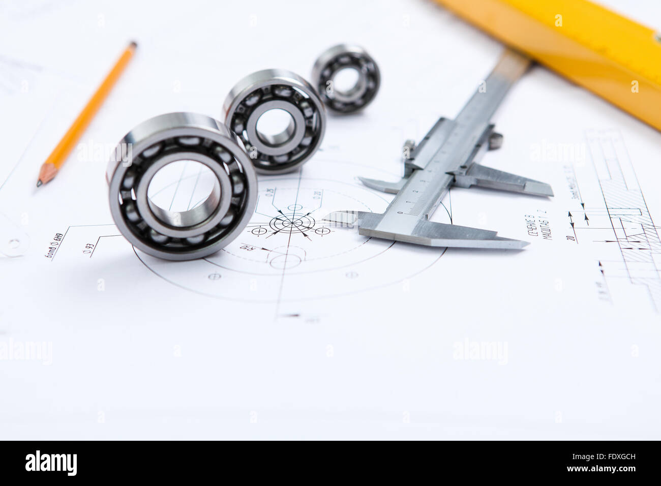construction drafts and tools on the table Stock Photo Alamy