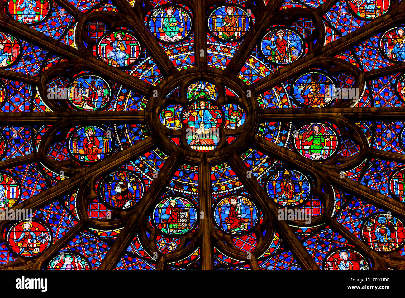South Rose Window Jesus Disciples Stained Glass Notre Dame Cathedral