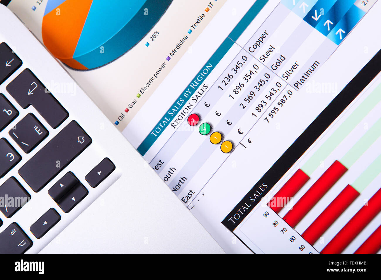 Businessevents Graphs Graphs, charts, business table. The workplace of business people Stock ...