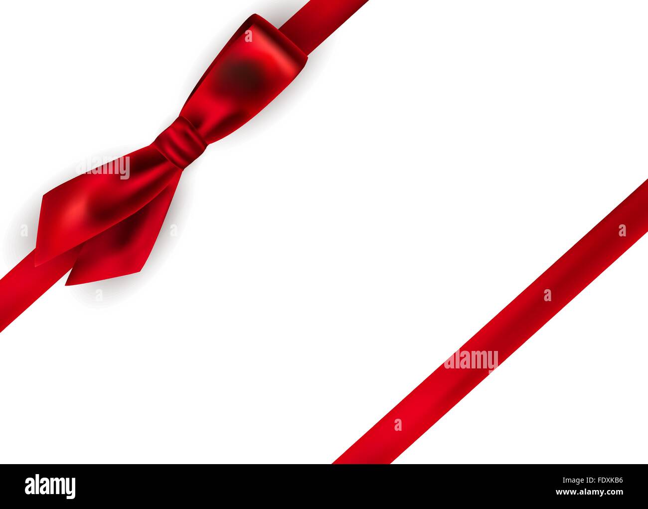 Shiny red satin ribbon on white background Stock Vector Image & Art - Alamy