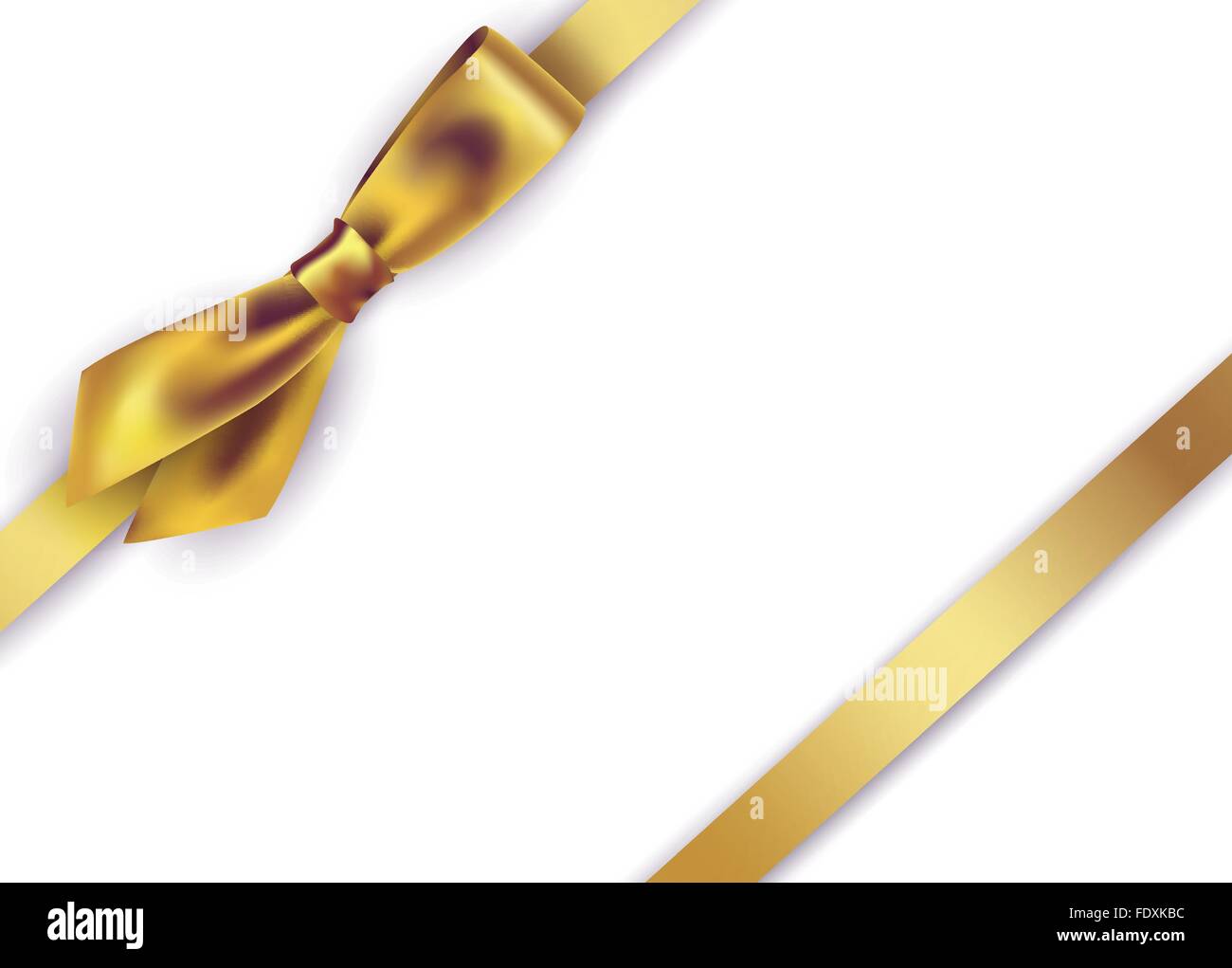 Shiny gold satin ribbon on white background Stock Vector Image & Art ...