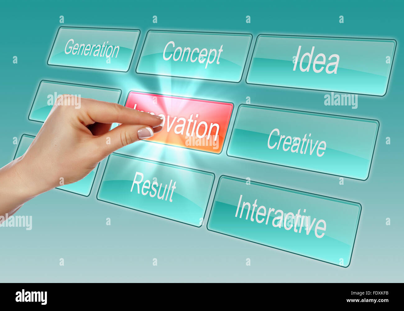 Digital Button Display Digital display with button and business words on them Stock Photo - Alamy