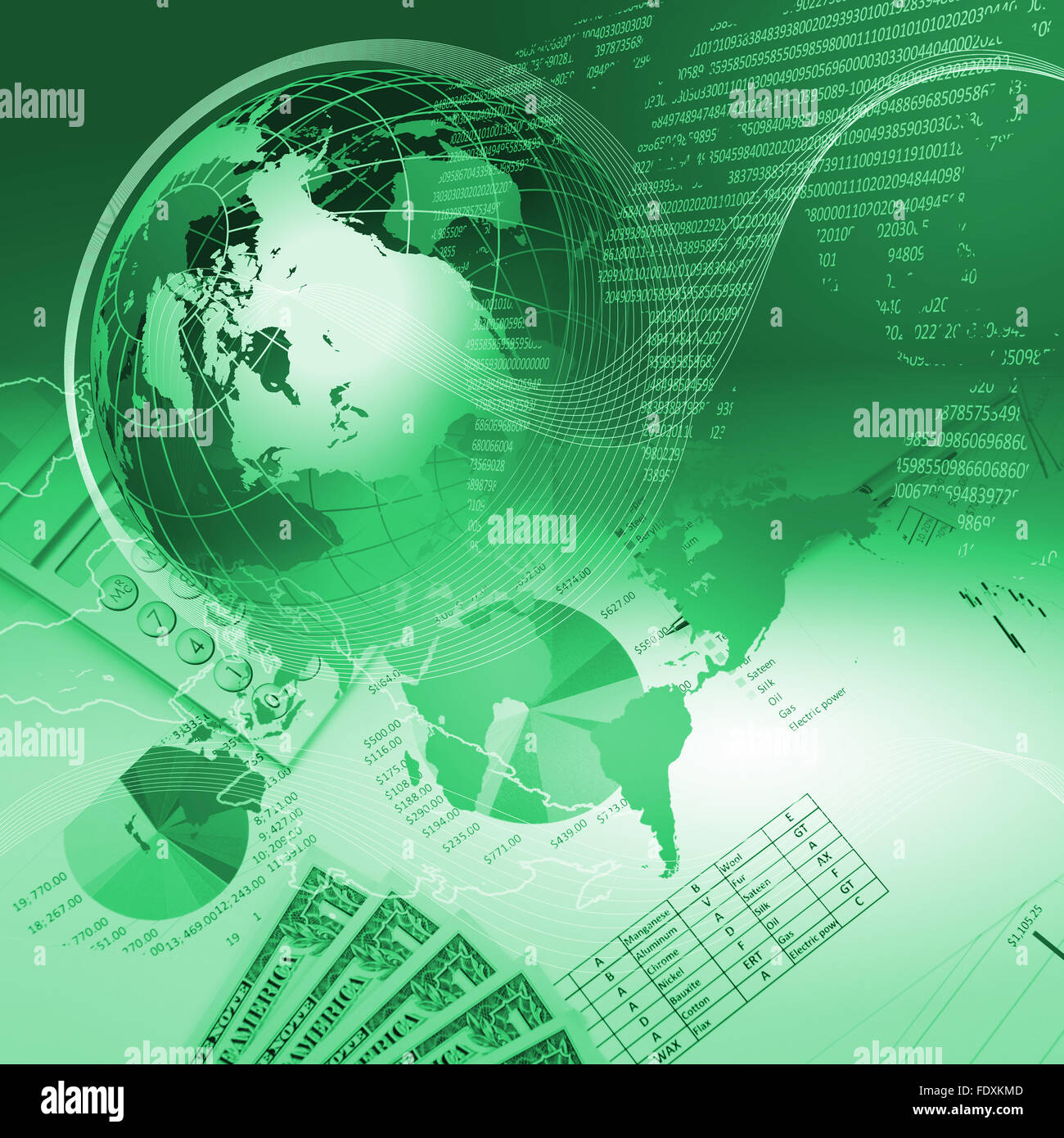 Colour collage with financial and business charts and graphs Stock ...