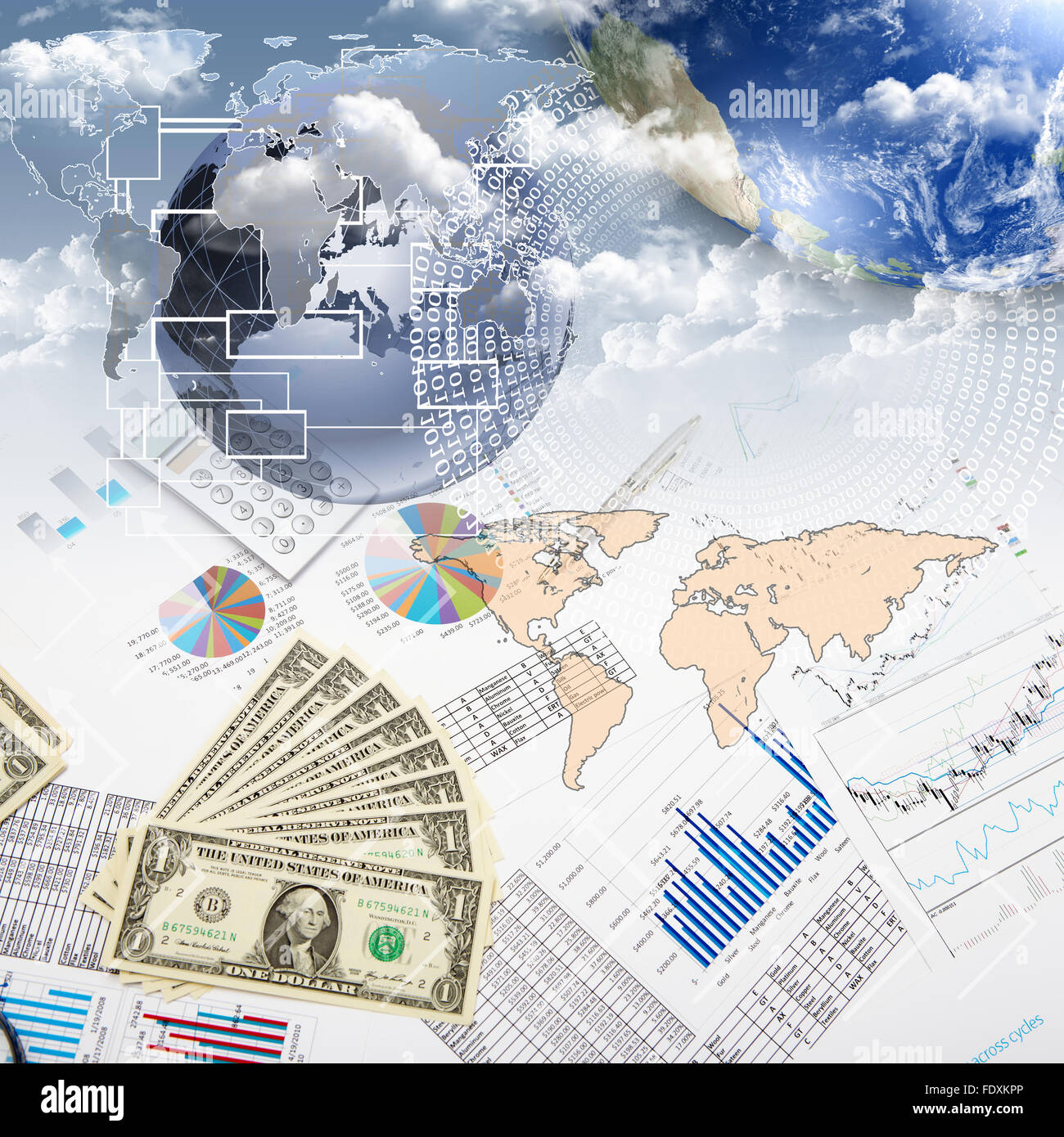 Business collage with financial and business charts and graphs Stock ...
