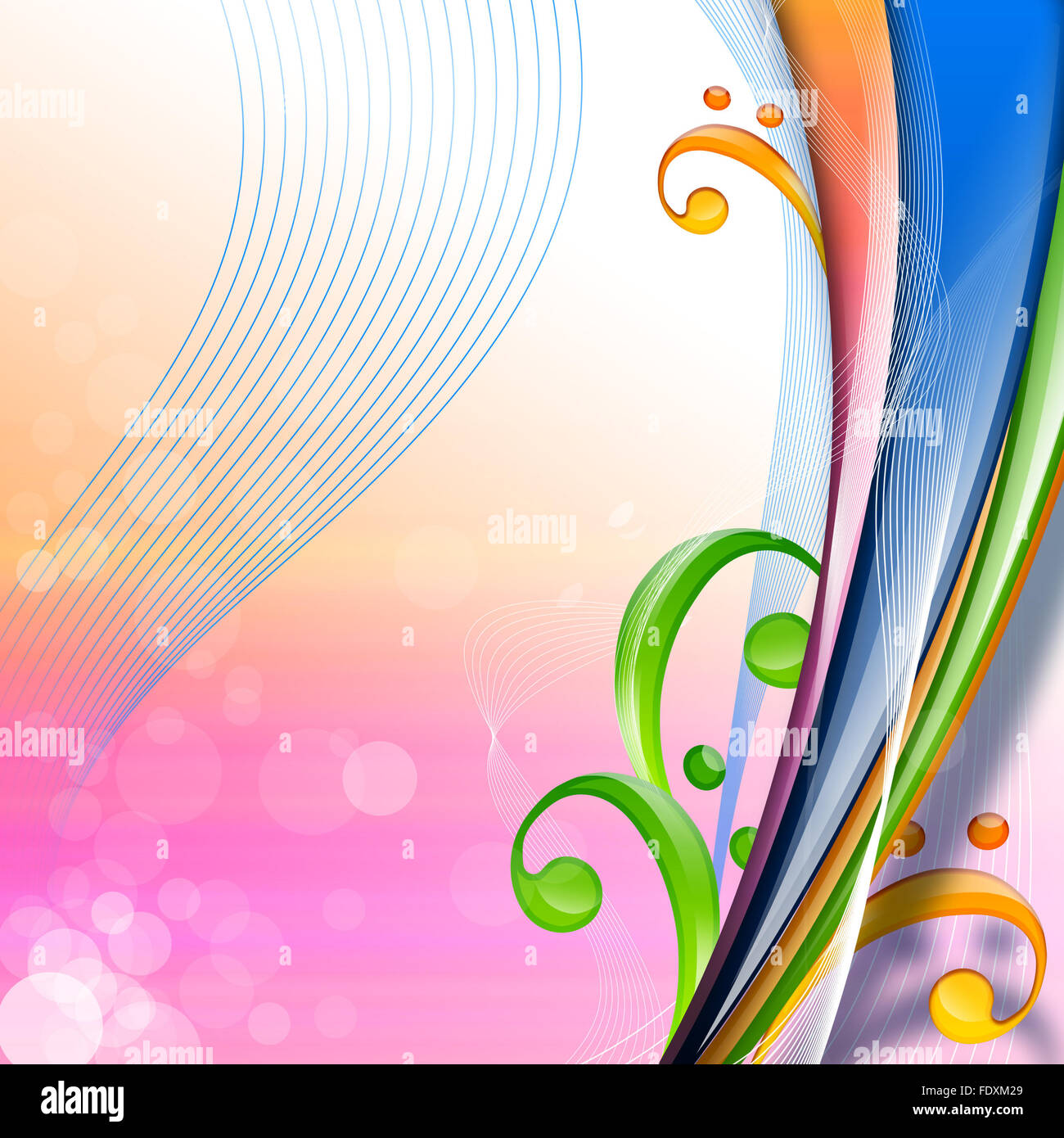 Colourful abstract illustration background with different elements ...