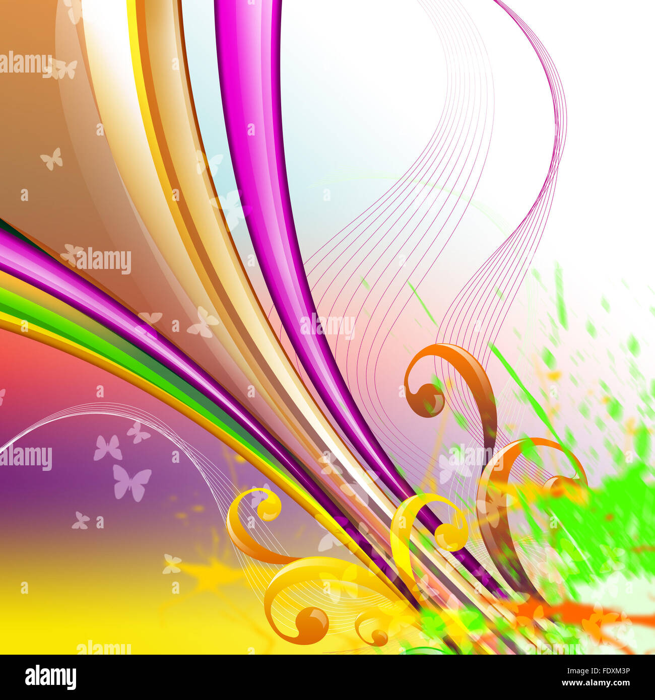 Colourful abstract illustration background with different elements ...