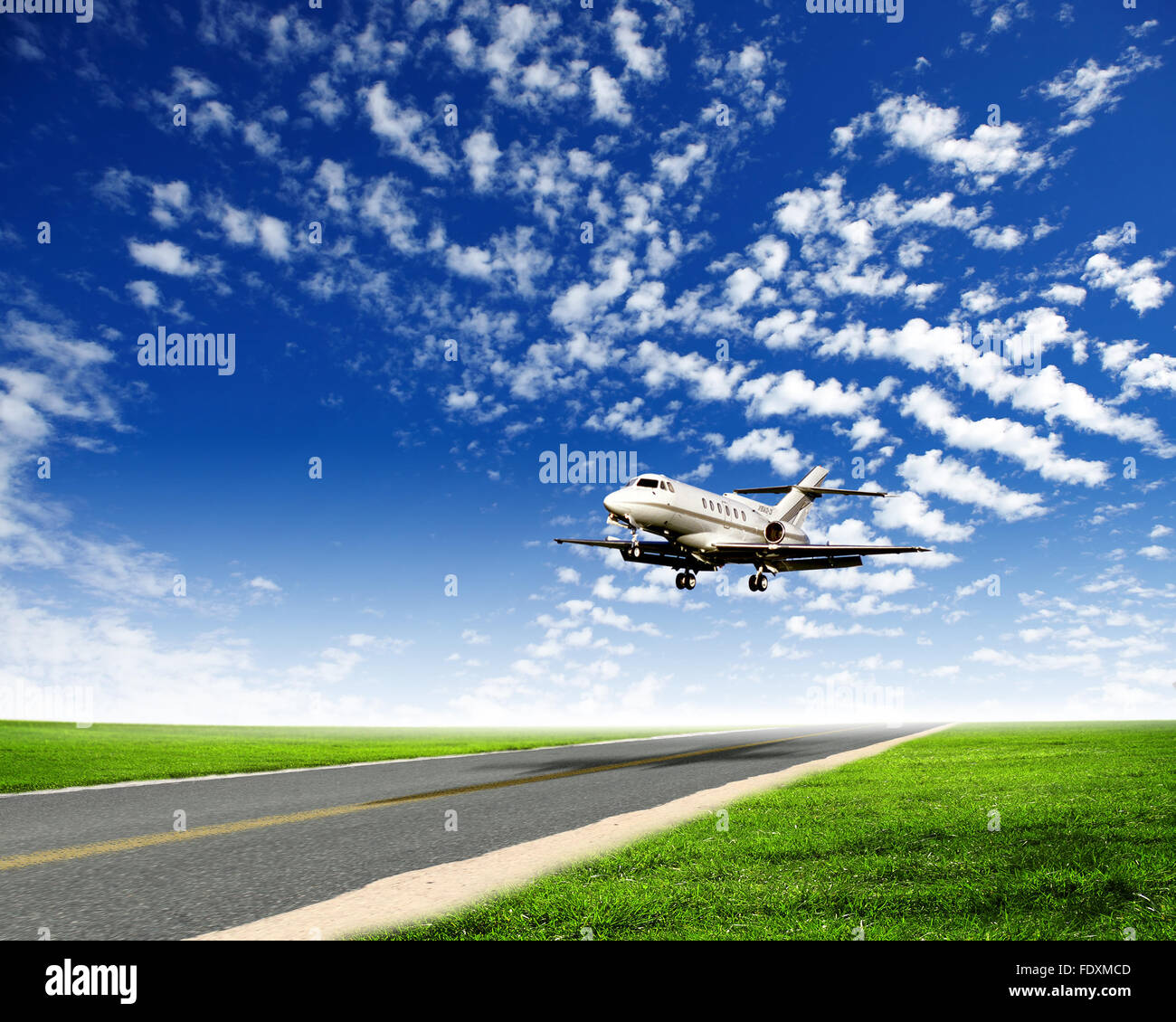 Image of a white passenger plane and blue sky with clouds Stock Photo ...