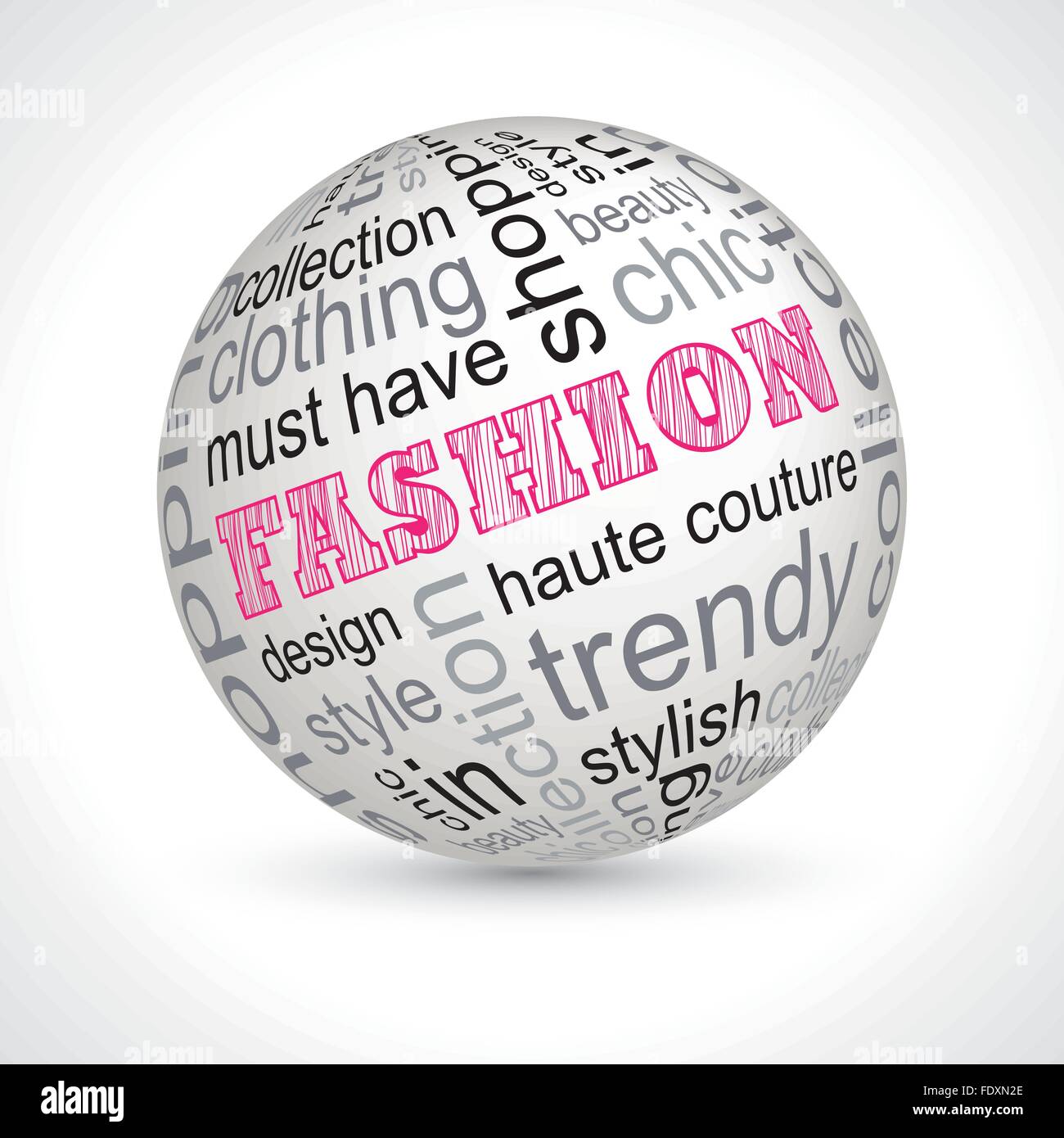 Fashion theme sphere with keywords full vector Stock Vector