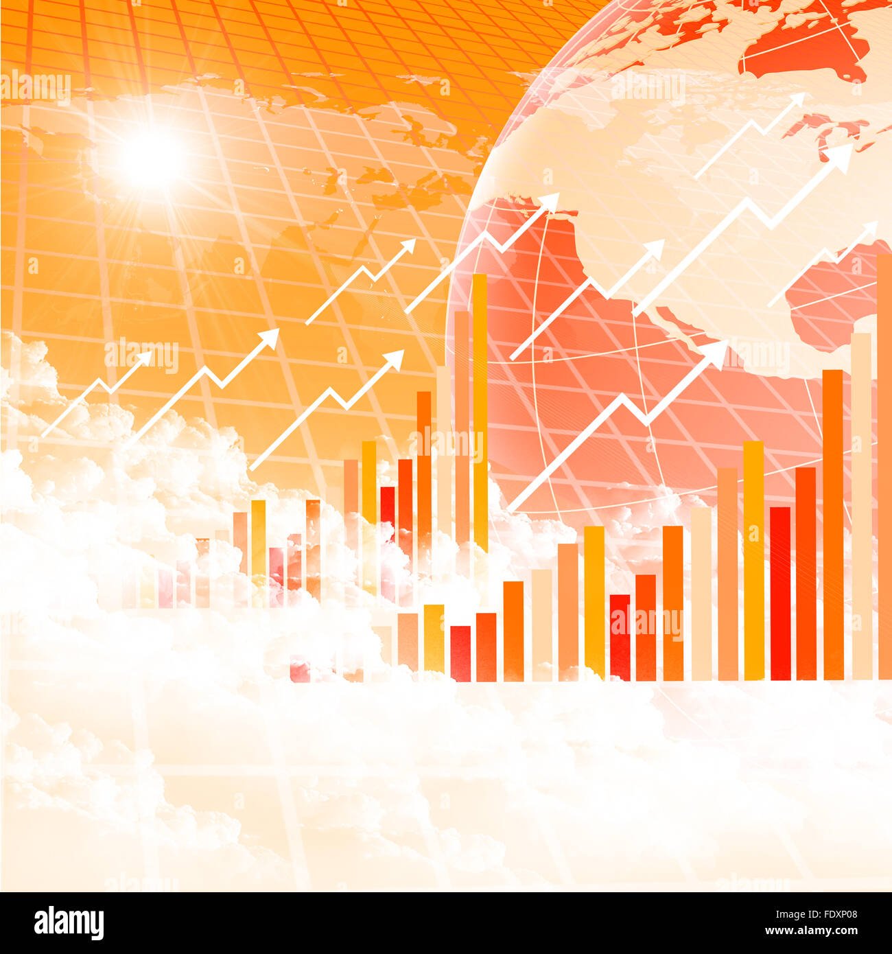 financial and business chart and graphs as symbols of growth Stock ...