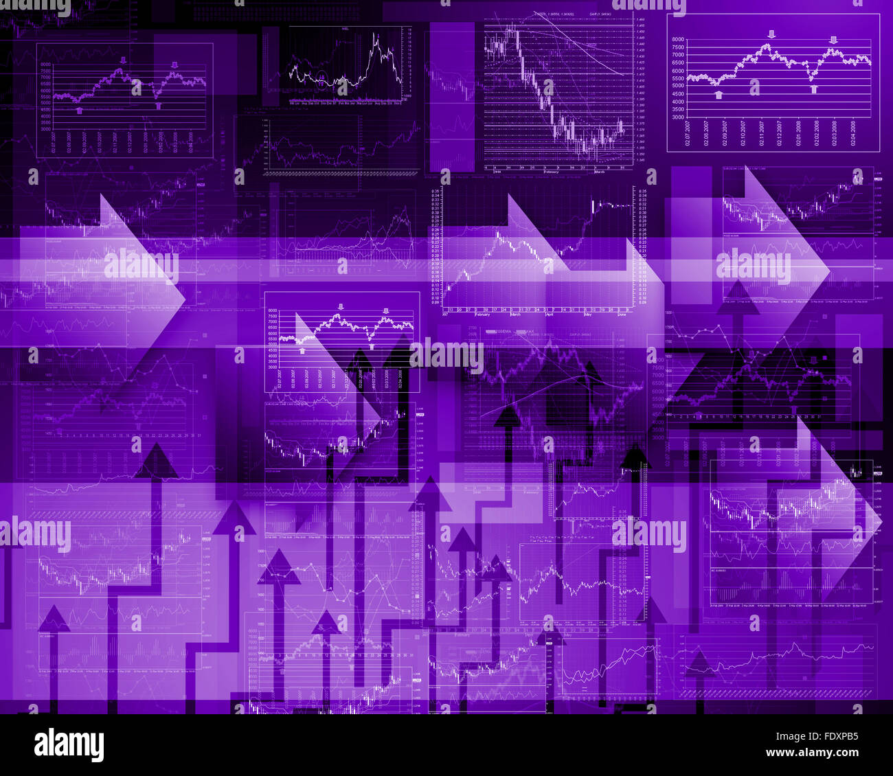 Colour illustration of business and financial charts and graphs Stock ...