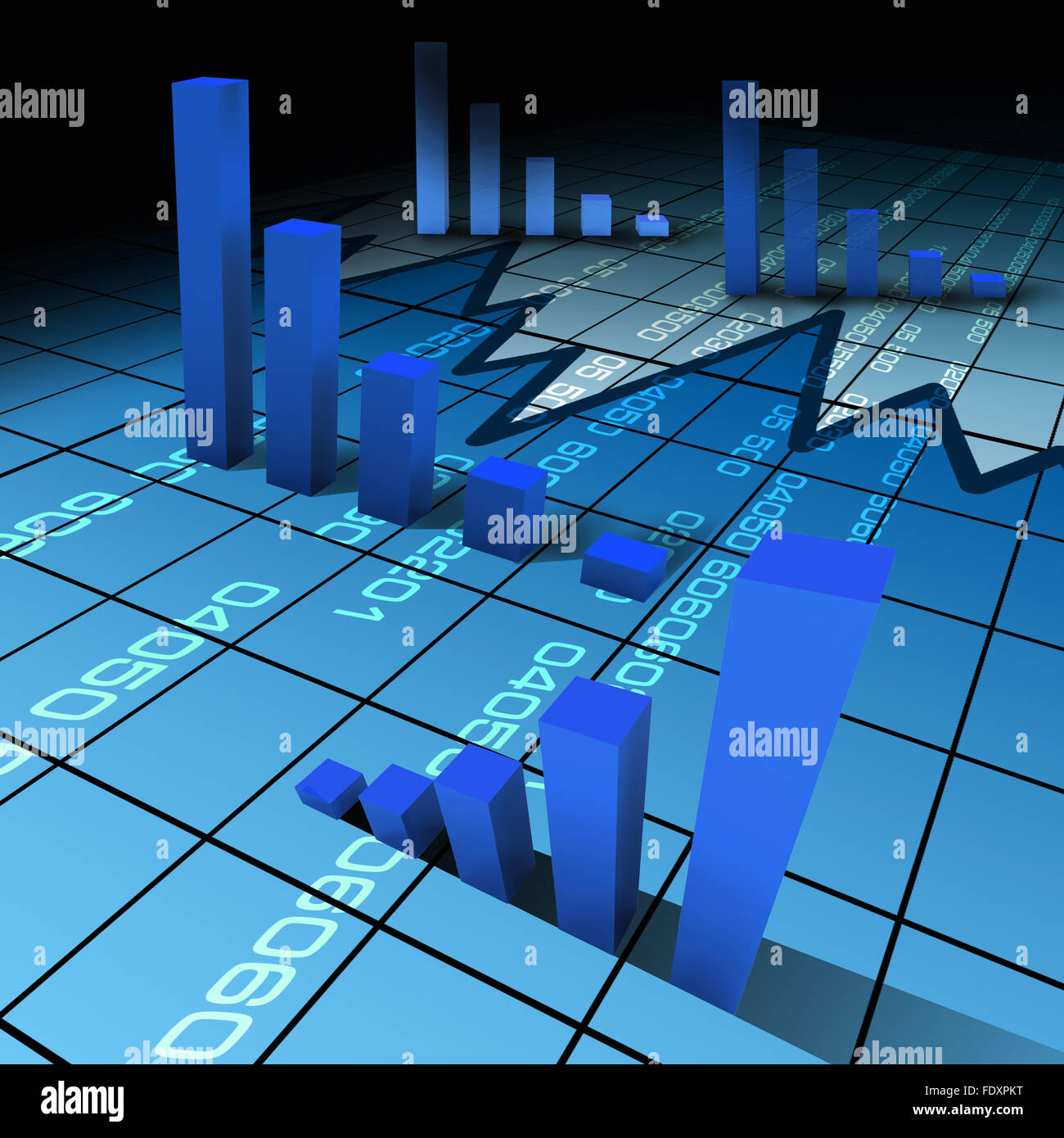 Graphs and charts. character of business activity. Illustration Stock ...