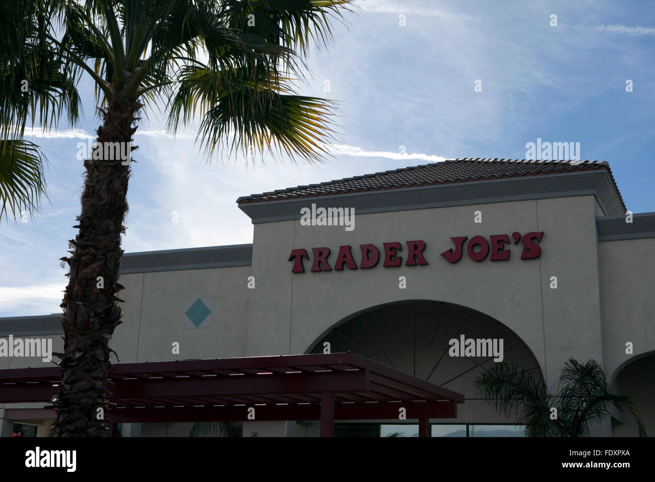 A view of a Trader Joe's store in Palm Springs, California Stock Photo