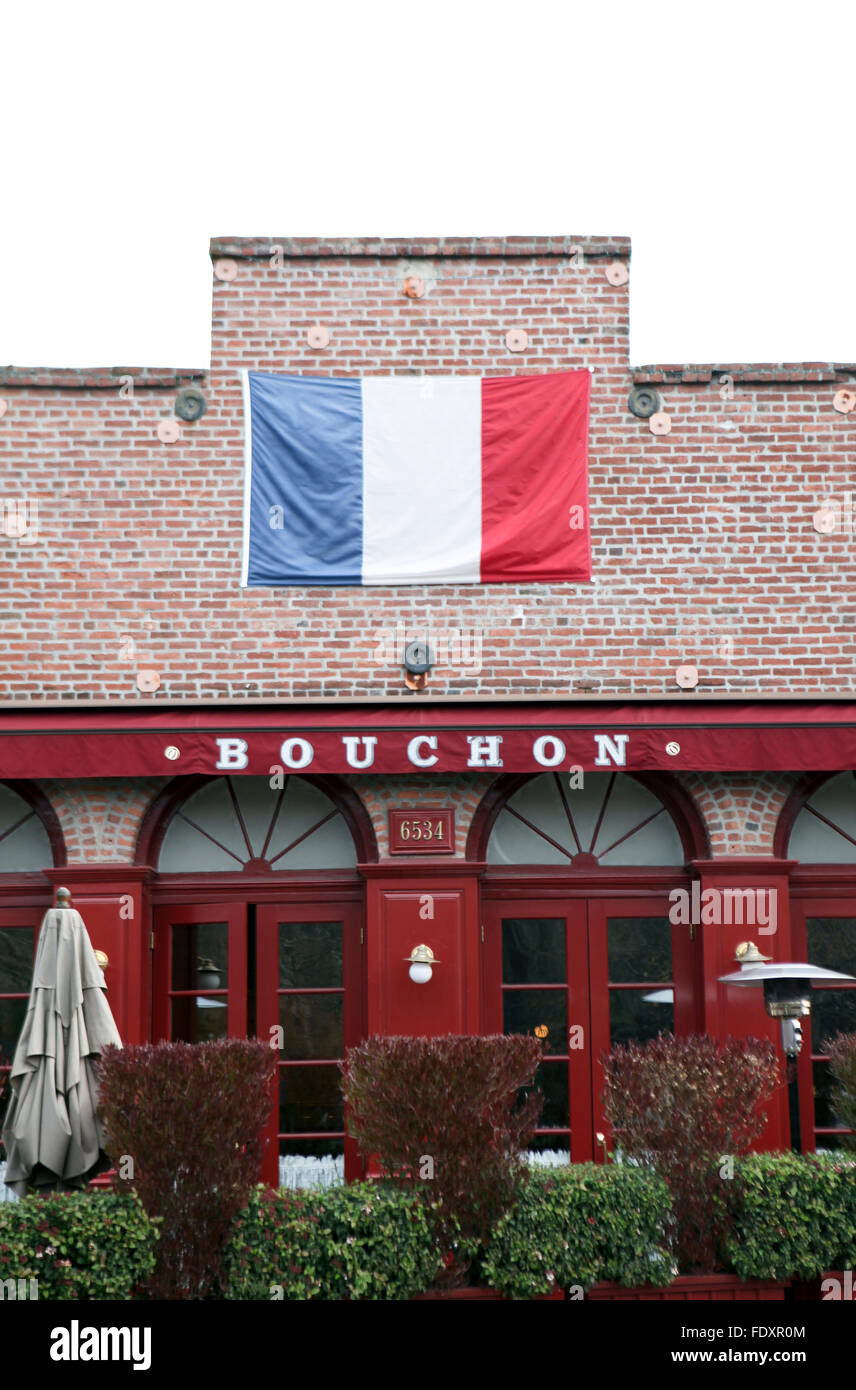 A view of Thomas Keller's Bouchon restaurant in Napa Valley, California Stock Photo