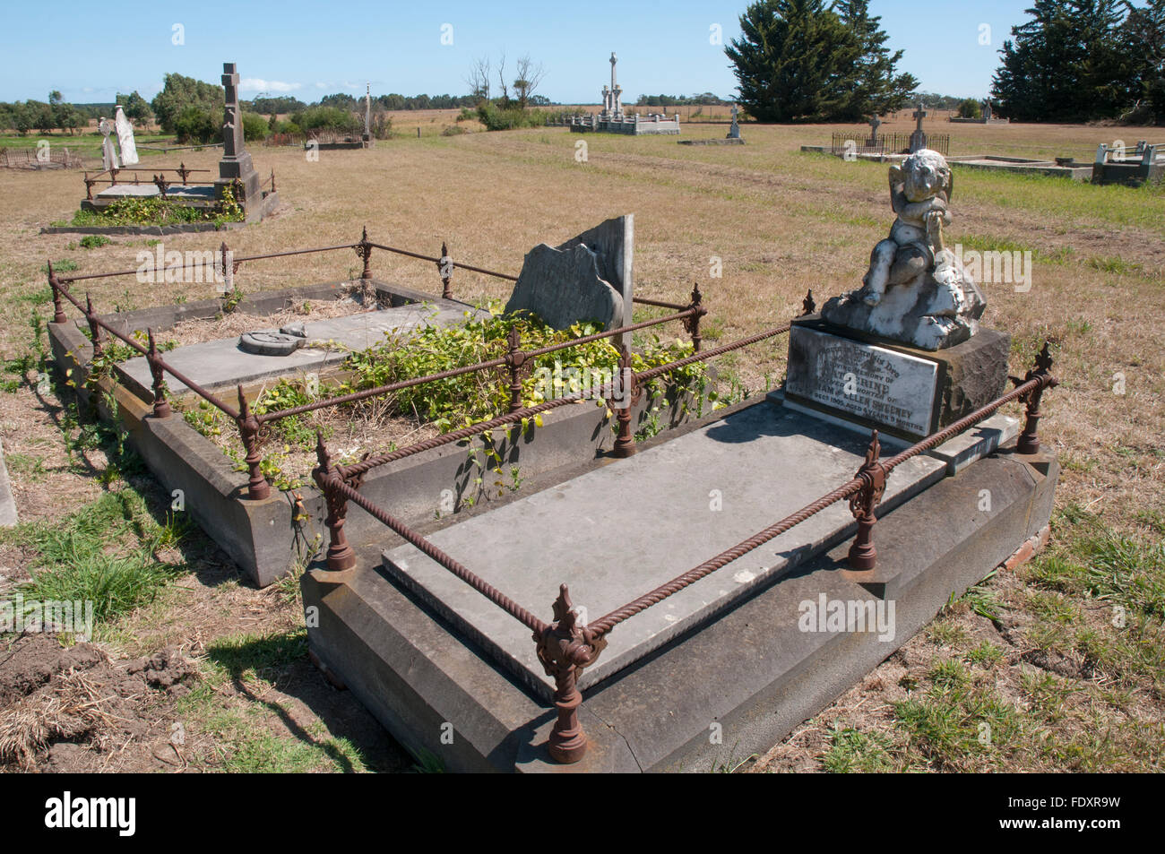 Historic Greenmount Cemetery near Yarram, South Gippsland, Victoria Stock Photo
