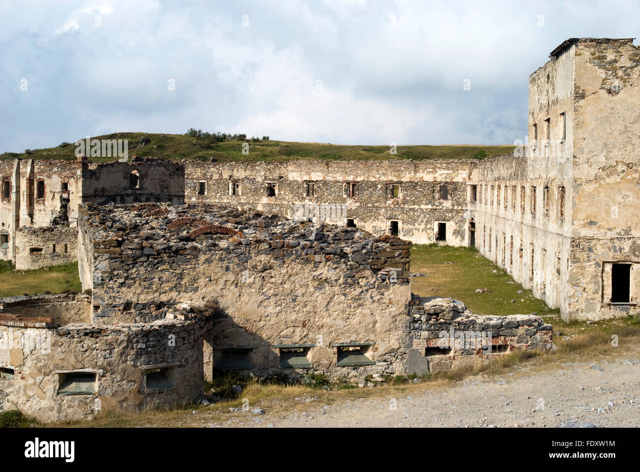 Ruins The Old Military Fort Xix Century A Mountain Pass In The Alps On The  Border Of France And Italy Stock Photo - Alamy
