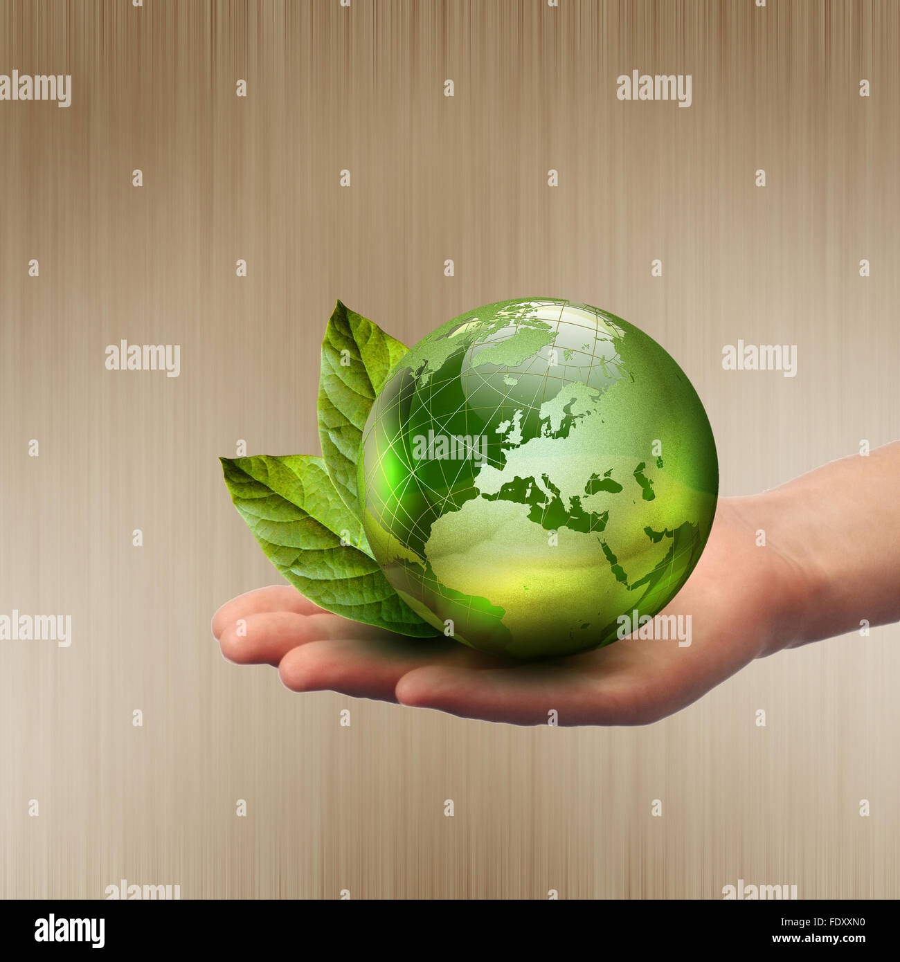 human hands holding green earth with a growing plant Stock Photo - Alamy