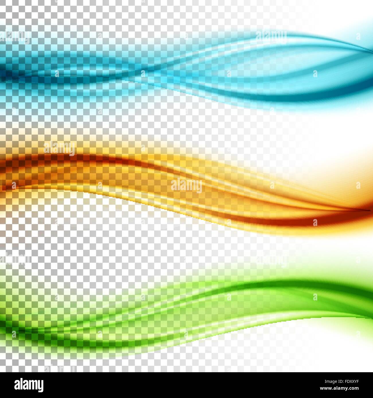 Abstract smooth color wave vector set on transparent background Stock ...