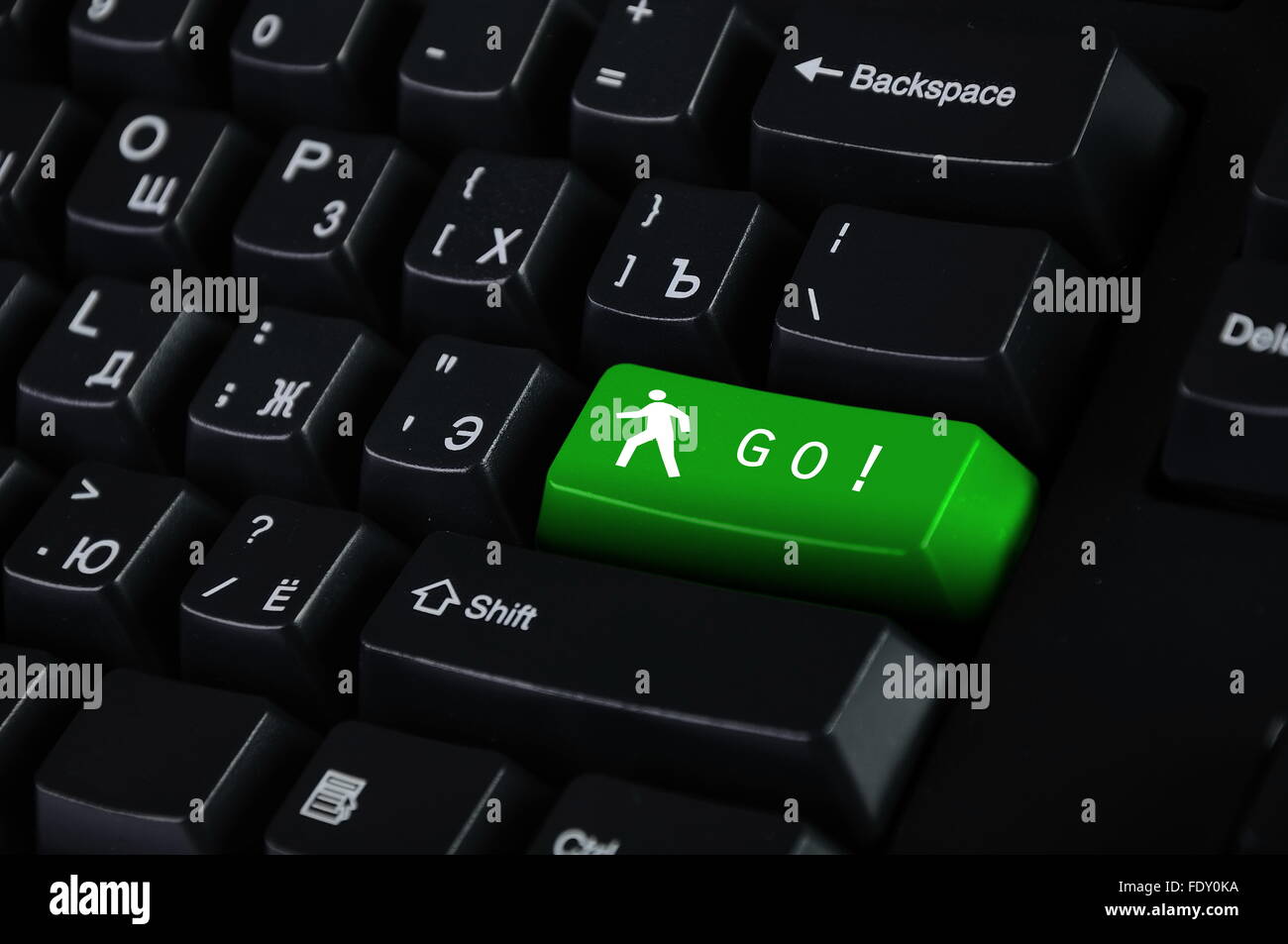 Detail of the keyboard with color key Stock Photo - Alamy