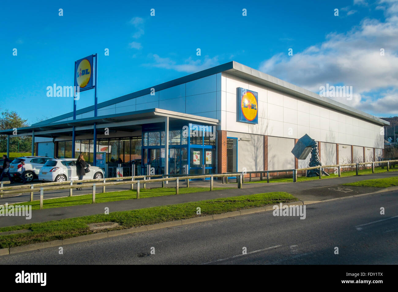 Lidl low cost supermarket in a small town Stock Photo