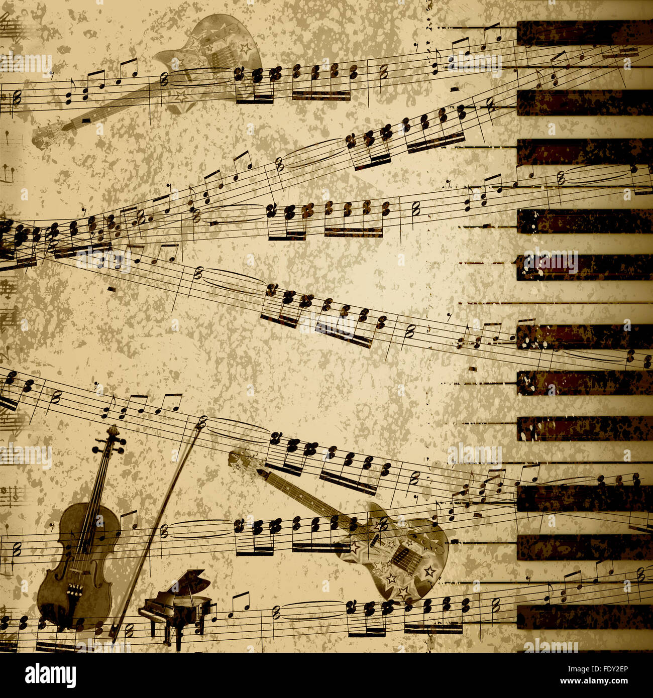 music notes on old paper sheet background Stock Photo Alamy