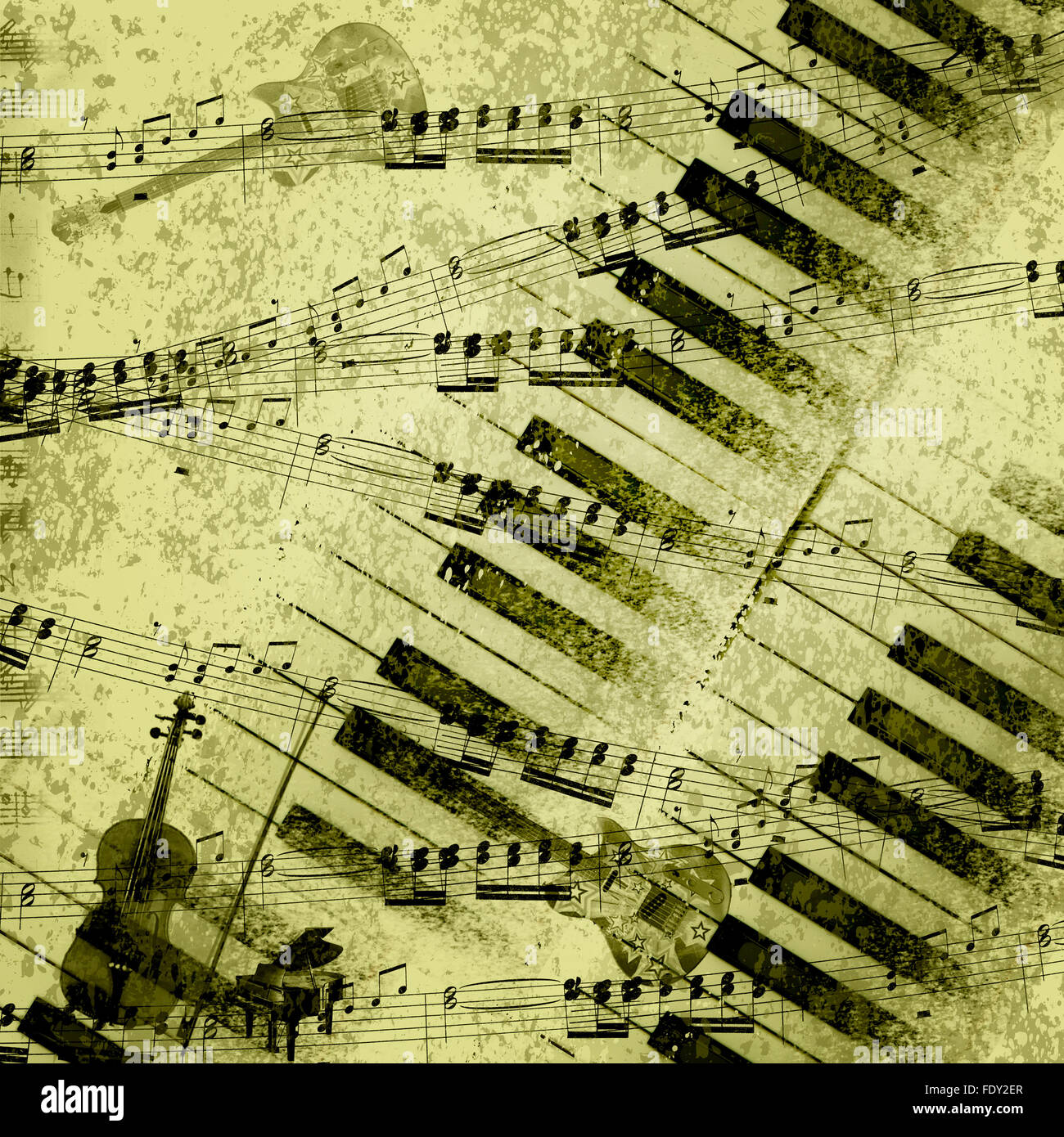 music notes on old paper sheet background Stock Photo Alamy