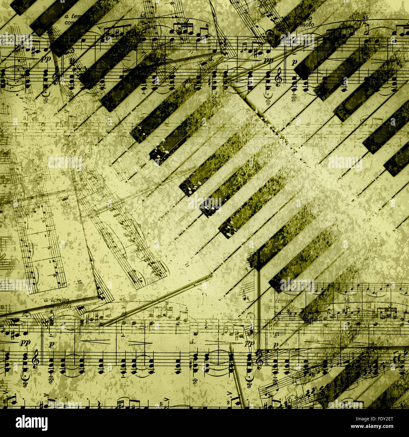 music notes on old paper sheet background Stock Photo Alamy