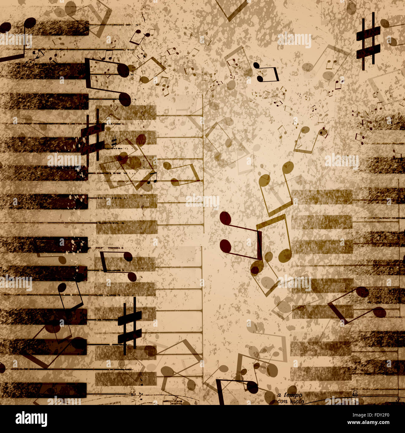 music notes on old paper sheet background Stock Photo Alamy