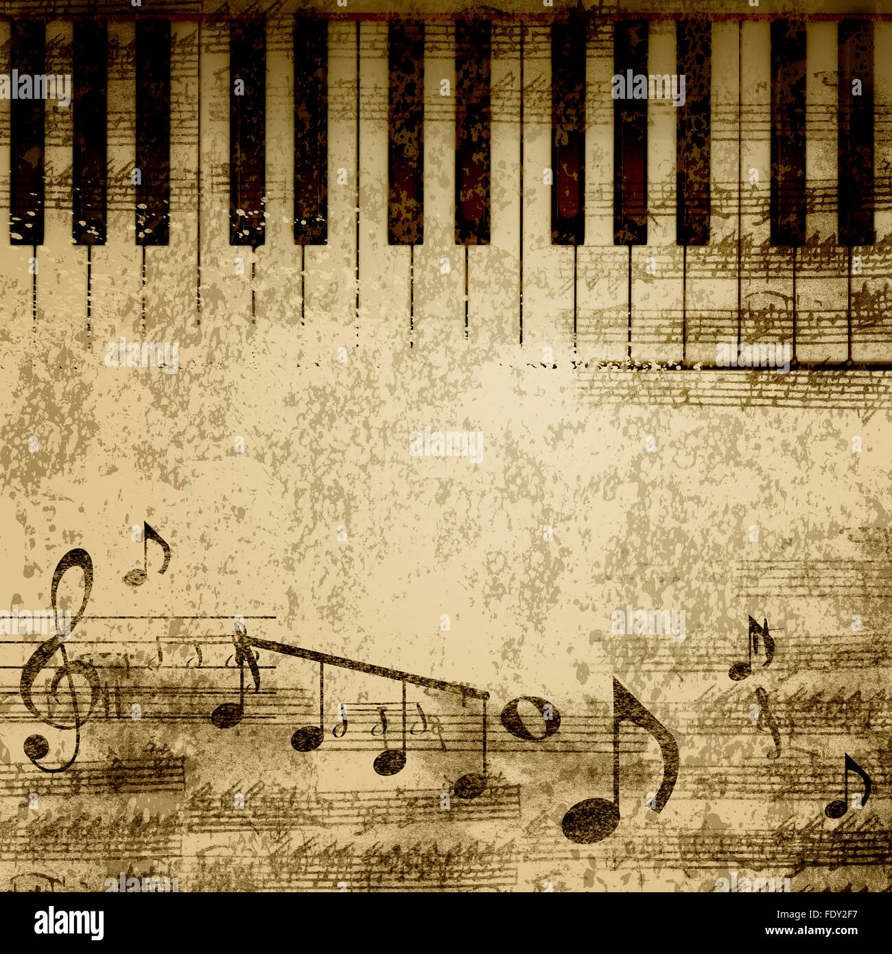 music notes on old paper sheet background Stock Photo Alamy