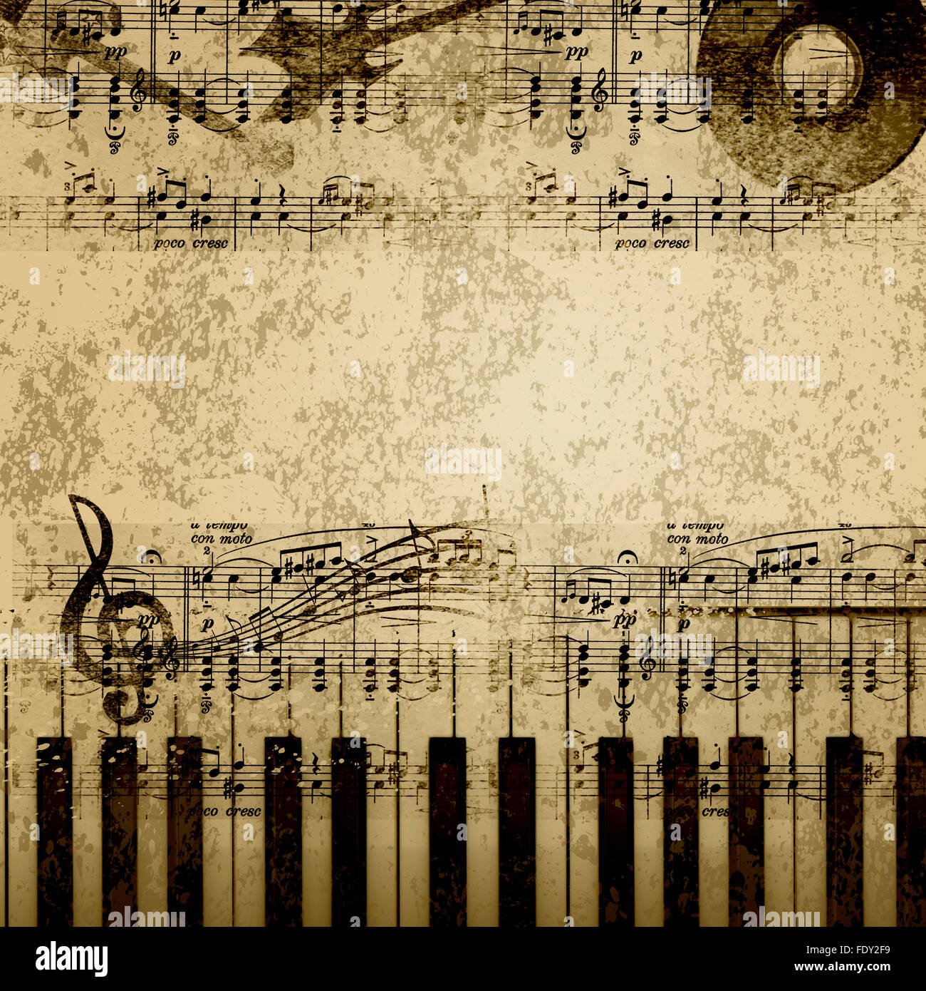 music notes on old paper sheet background Stock Photo Alamy