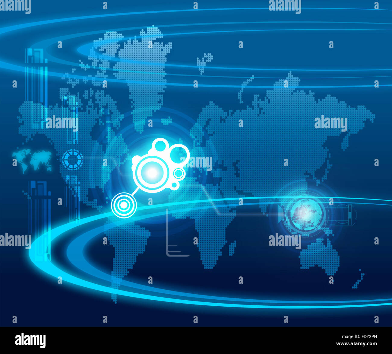 Abstraction blue background in high-tech style Stock Photo - Alamy