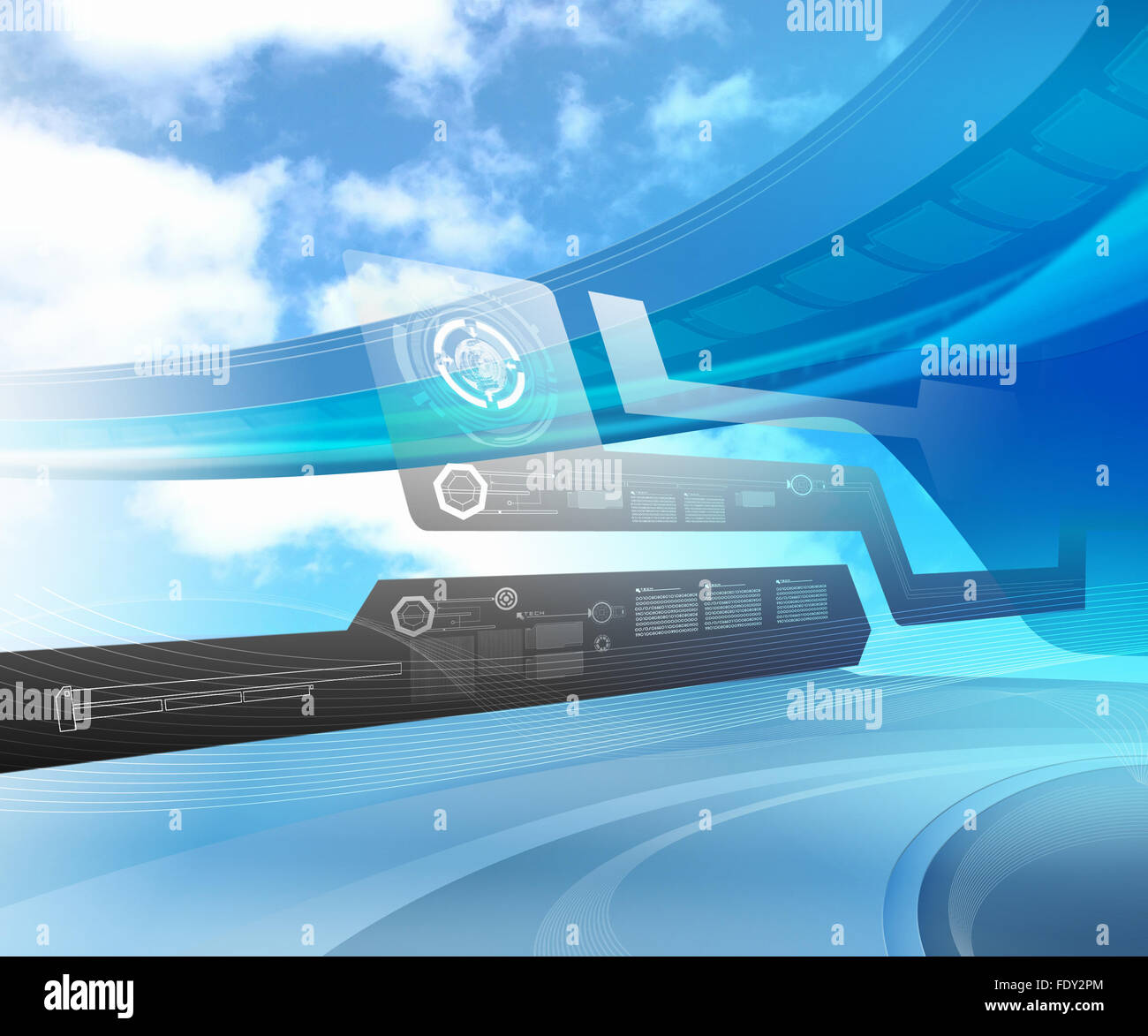 Abstraction blue background in high-tech style Stock Photo - Alamy
