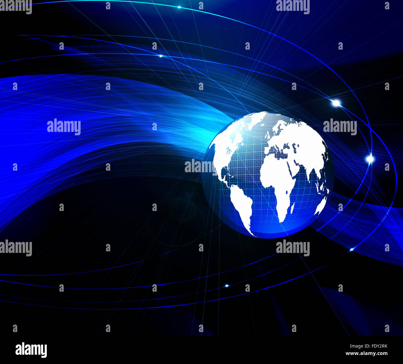 Abstraction blue background with the planet earth Stock Photo - Alamy