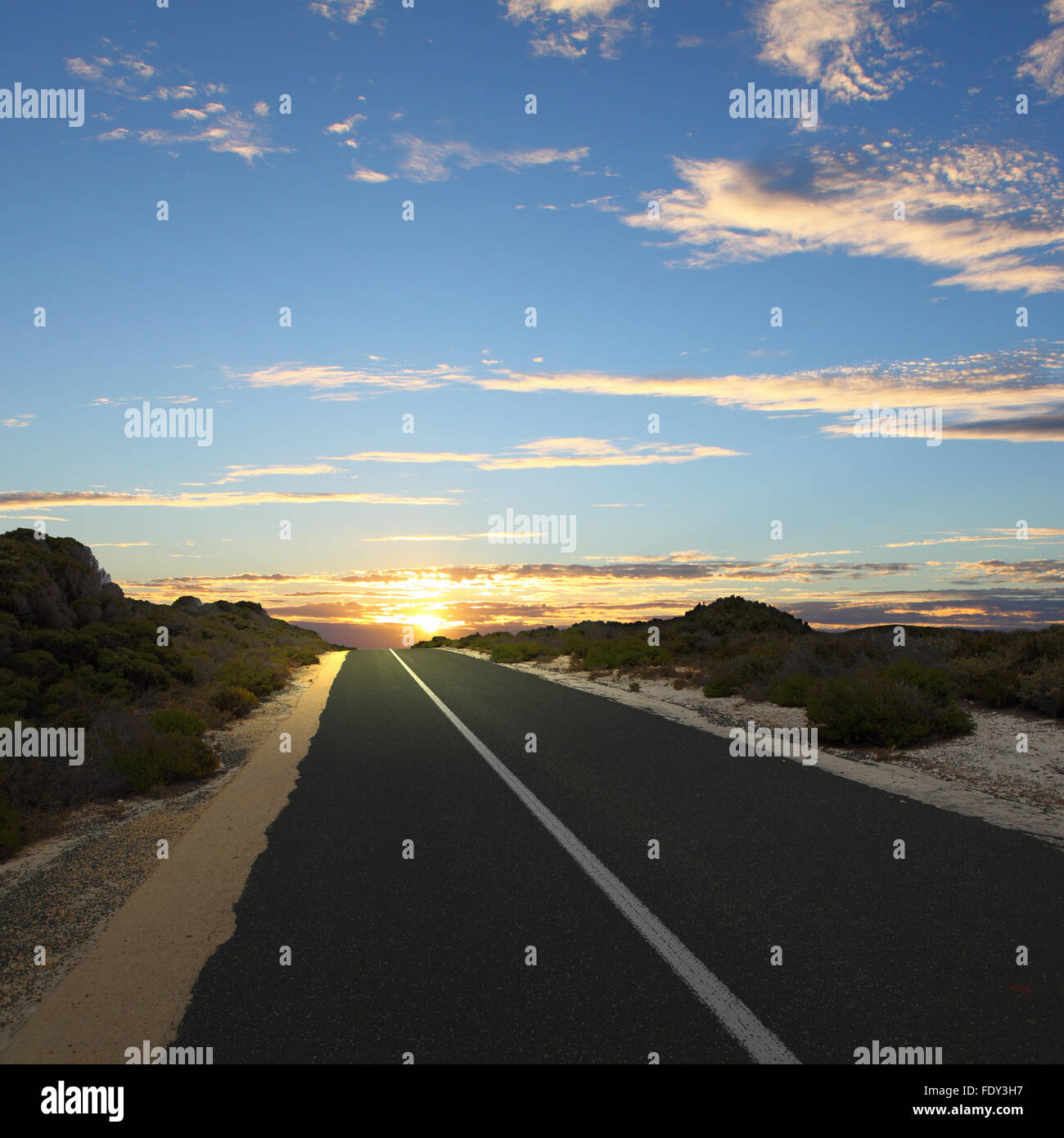 Asphalt road in countryside and cloudy sky Stock Photo - Alamy