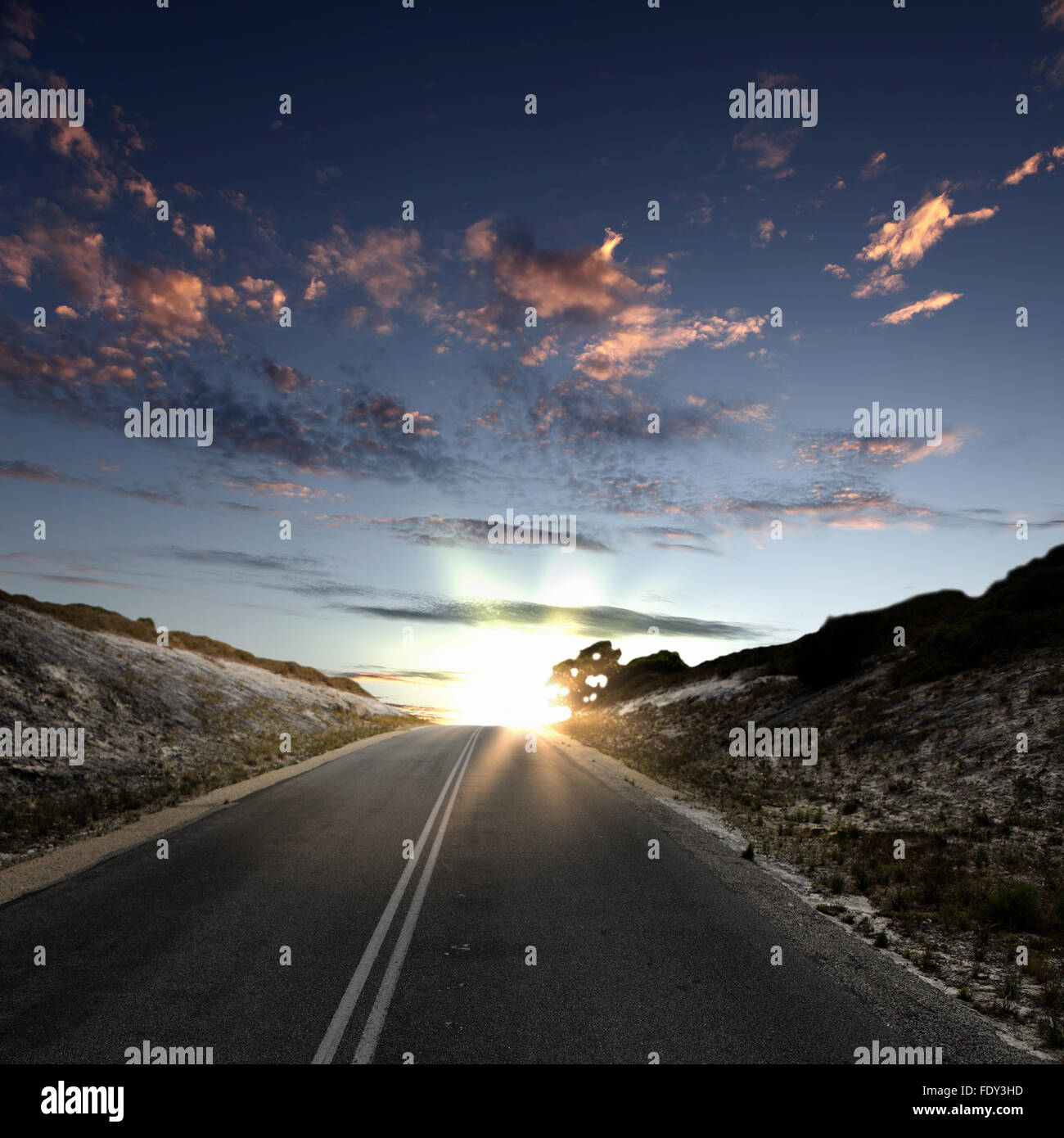 Asphalt road in countryside and cloudy sky Stock Photo - Alamy