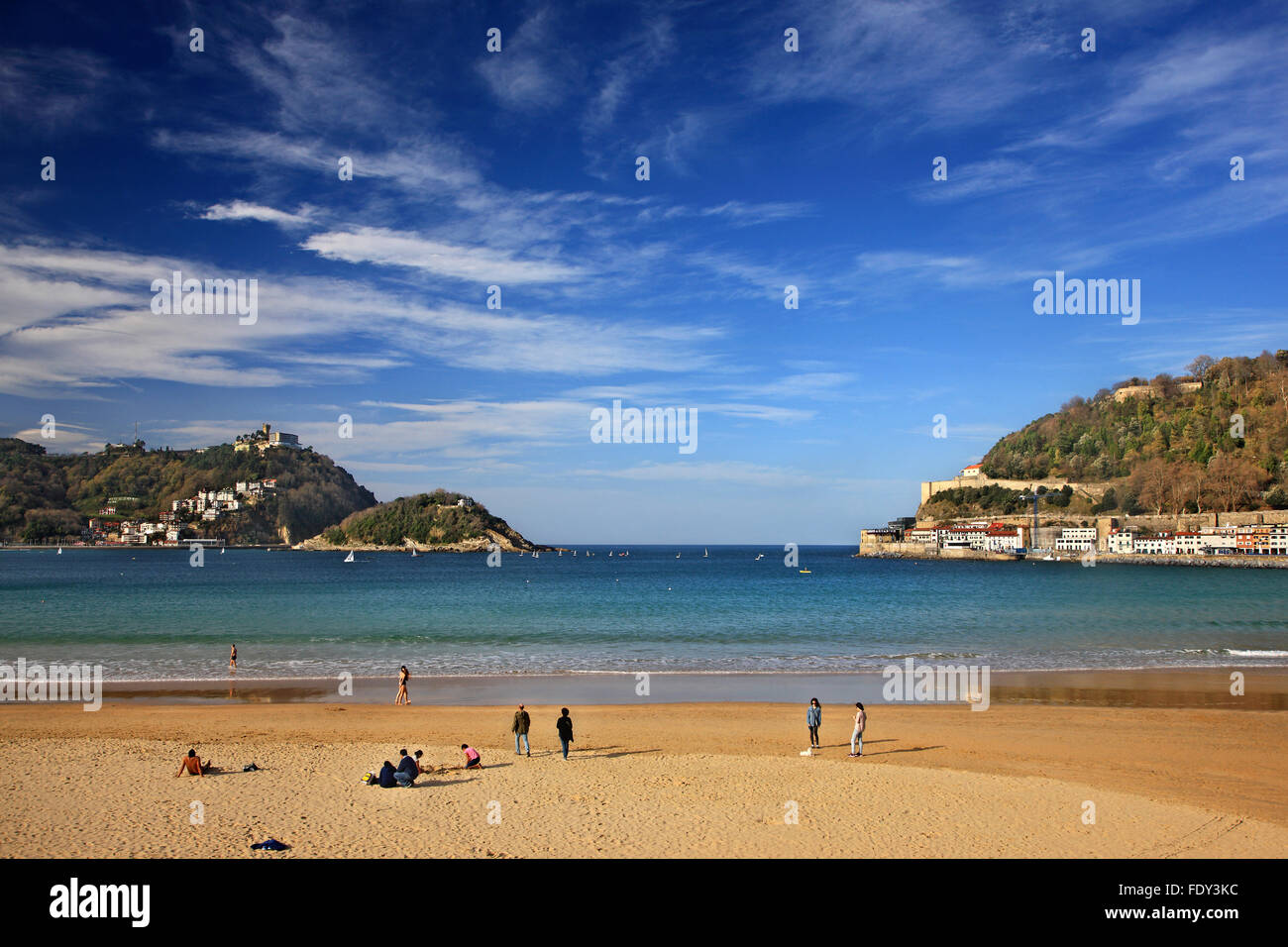 Concha beach (Playa de la Concha) Donostia - San Sebastian, Basque Country, Spain. Stock Photo