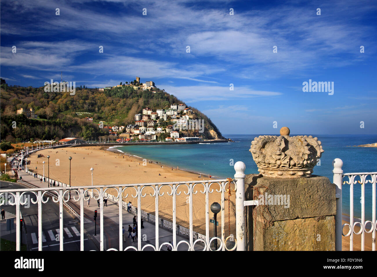 Ondarreta beach (Playa de la Ondarreta) as seen from Miramar palace