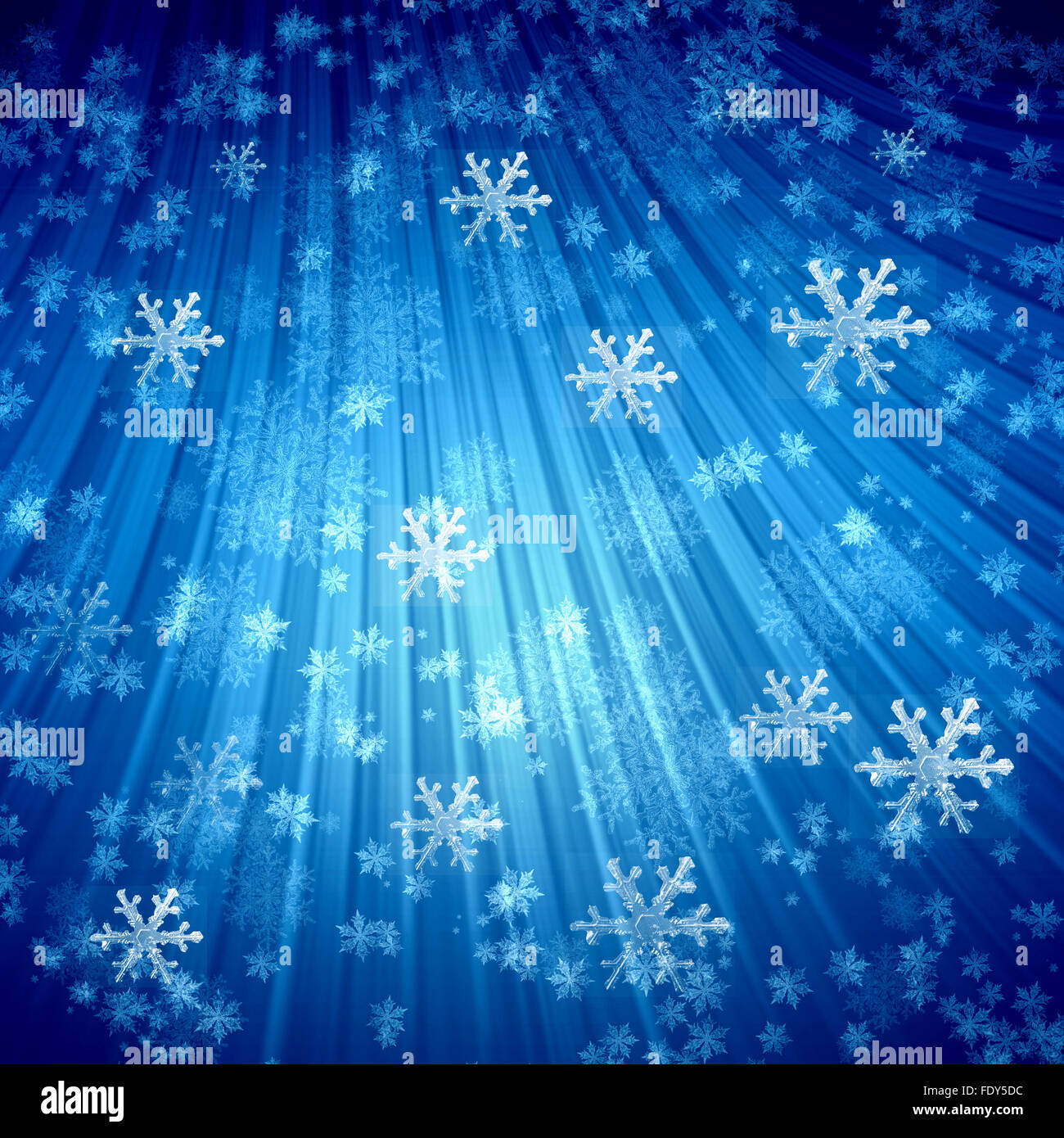 Blue frost winter background with white snowflakes Stock Photo - Alamy