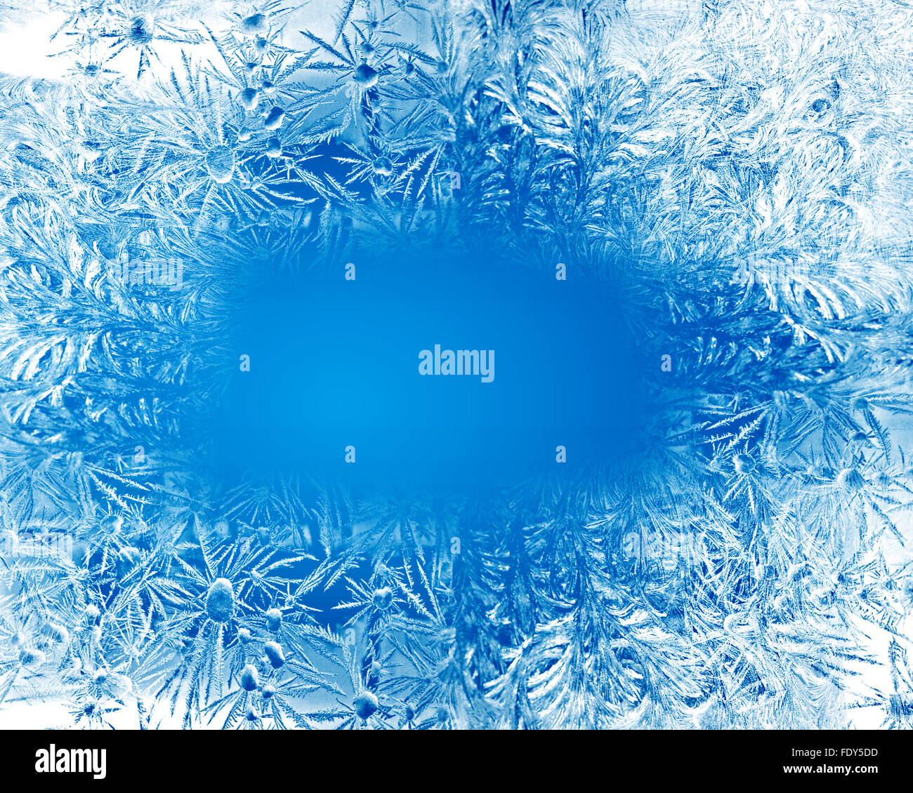 Blue frost winter background with white snowflakes Stock Photo - Alamy