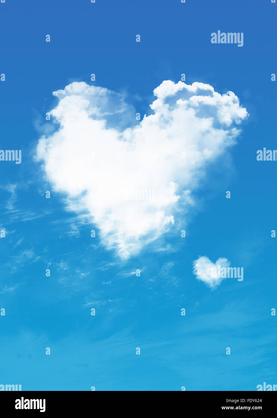 Clouds in the form of heart on a background of blue sky Stock Photo - Alamy