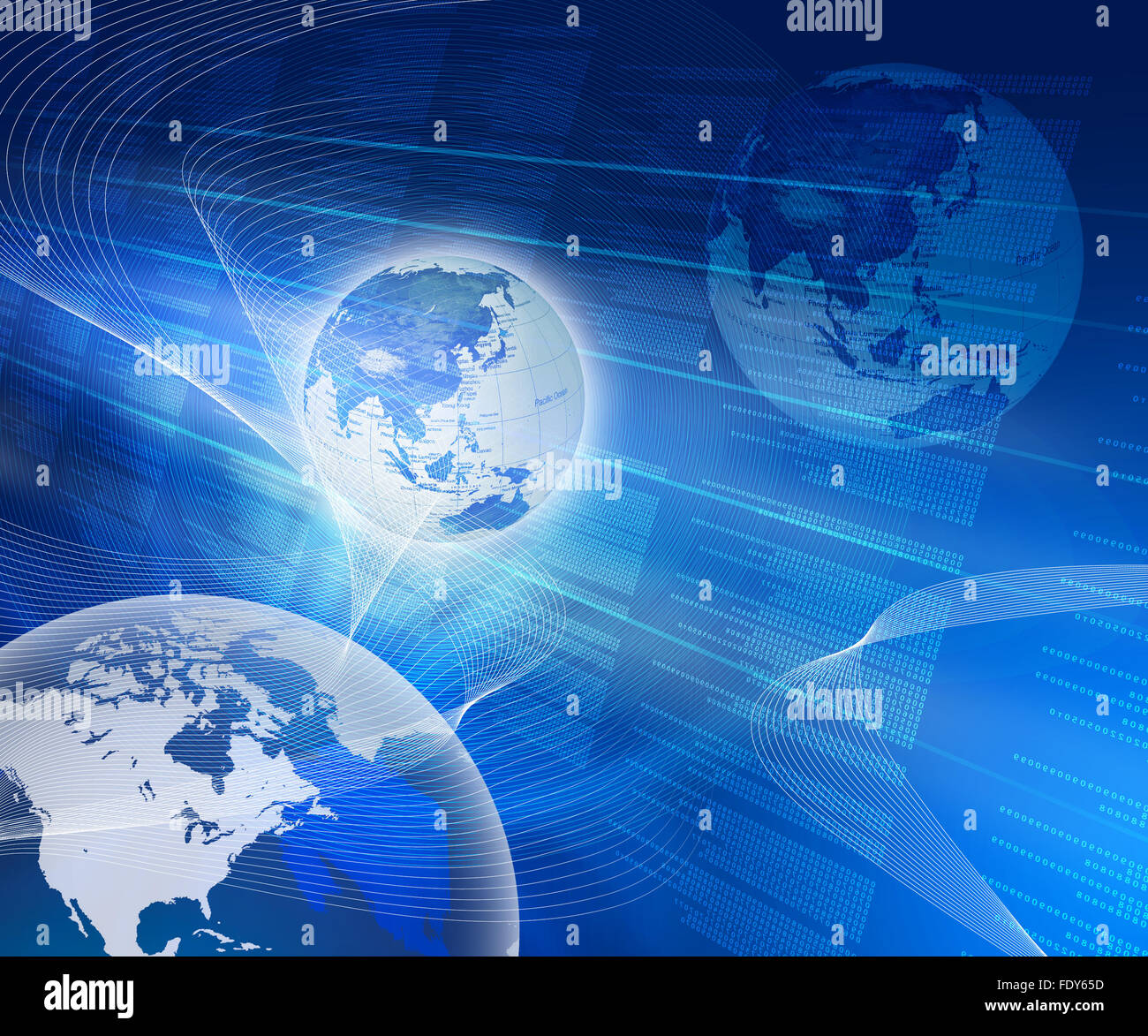 Abstract background of blue with the image of planet Earth Stock Photo ...