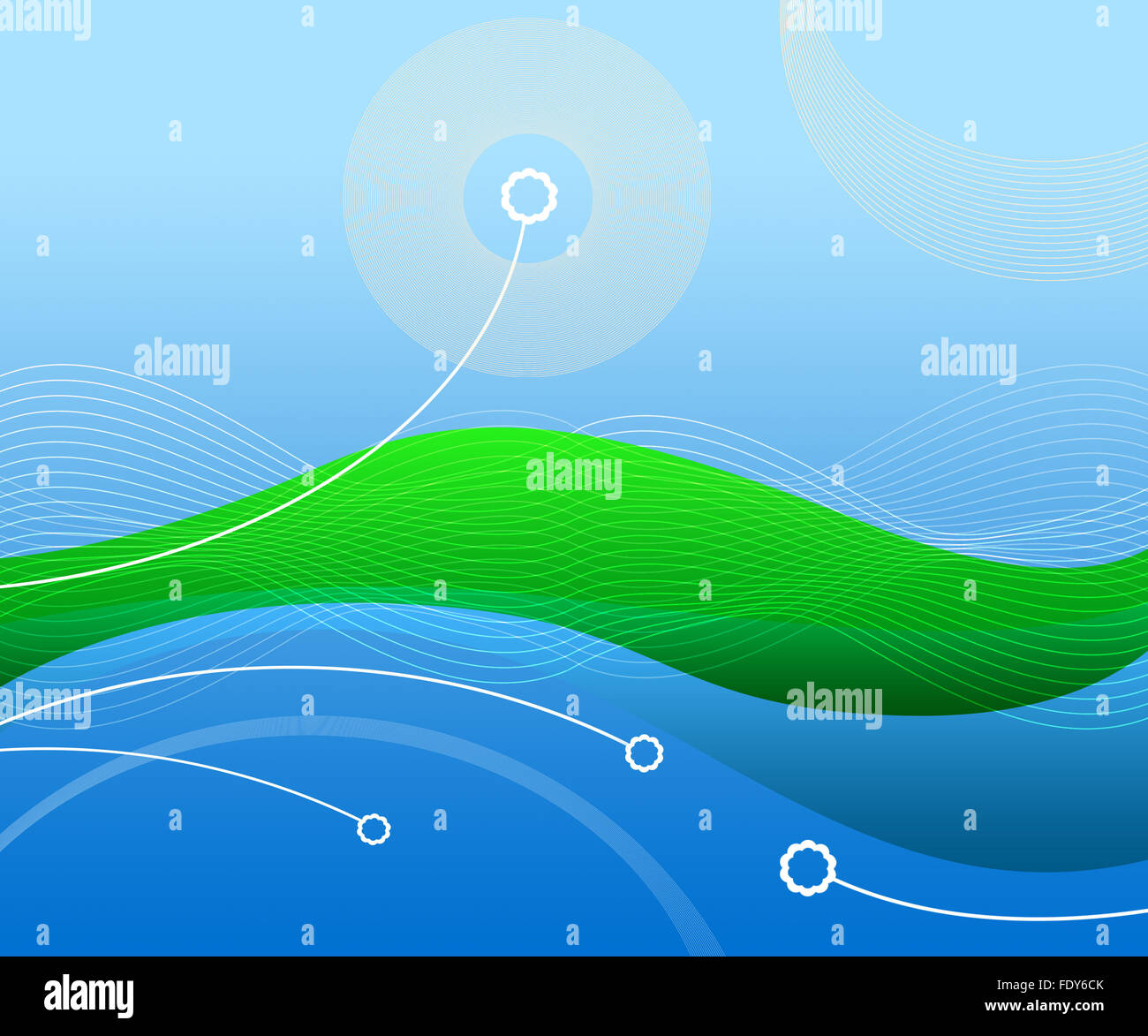 Abstract blue background with the lines and waves Stock Photo - Alamy