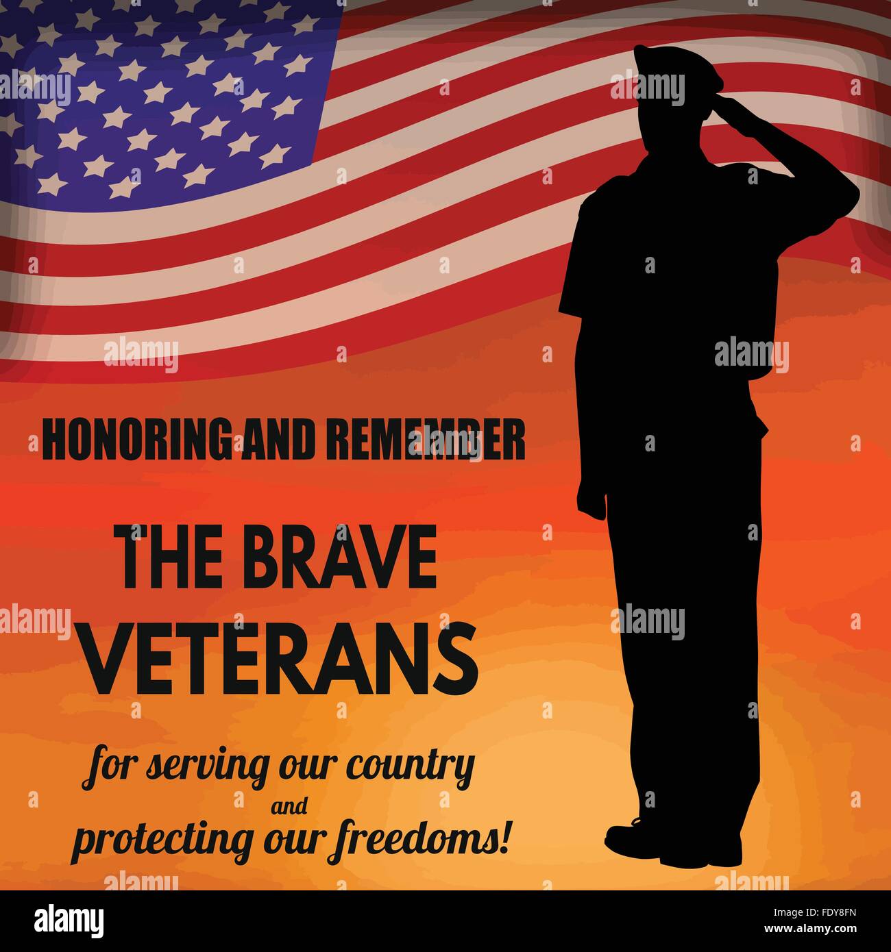 Veterans Day Poster. US Military Armed Forces Soldier In