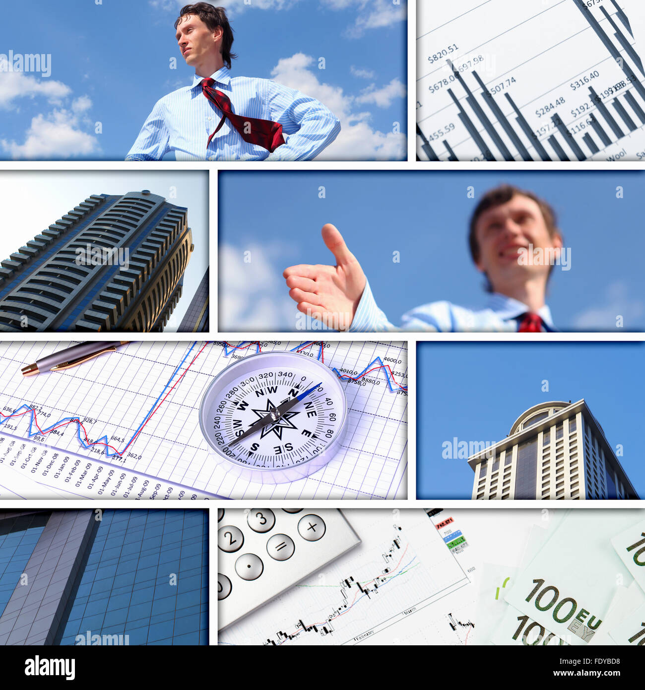 Collage of financial and business charts and graphs Stock Photo - Alamy